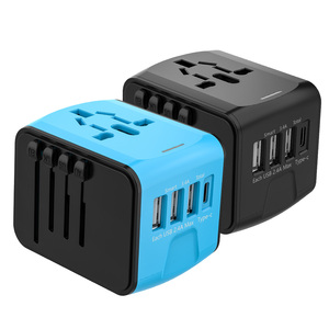 Adaptador de cargador de alimentación de CA de viaje multifuncional Universal AU US UK EU enchufe de conversión enchufes de viaje de pared con puertos USB tipo C - Product Image 1