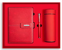 Cérémonie d'ouverture - Ensemble cadeau d'entreprise promotionnel de luxe en acier inoxydable avec impression UV - Thermos 3-en-1, stylo et carnet