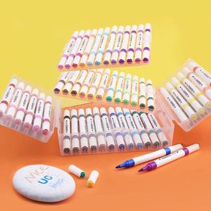 Hot Selling 12 <b>18</b> 24 36 48 Colors Dual Tip Soft Brush Professional Art Drawing Markers Permanent Acrylic Pen Set Plastic Box - Product Image 6