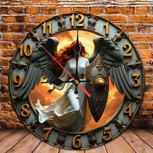 Round Wooden Wall <b>Clock</b> 25cm <b>Large</b> Numeral Silent Non Ticking Easy Read Home Living Room <b>Clock</b> - Product Image 6