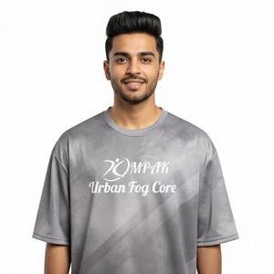Vêtements décontractés pour hommes, style urbain tendance, coupe régulière, sublimation polyester/coton, séchage rapide, respirant, pour tous les jours - Product Image 1