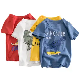 Plus-size children T-shirt cheap and fine cotton children loose custom pure white T-shirt