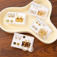 Boucles d'oreilles françaises exquises en acier inoxydable plaqué or, inaltérables, vente en gros pour femmes, boucles d'oreilles tendance et polyvalentes