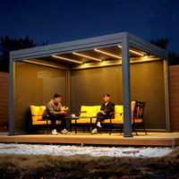 Pergolas modernes en aluminium avec éclairage LED, cadre thermolaqué étanche, écran de protection – Idéales pour jardin, balcon, terrasse extérieure