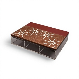 กล่องใส่ขนม PearlGrain Crescent Luxe พรีเมียม งานแฮนด์เมด ตกแต่งด้วยไม้และเปลือกหอย พร้อมอะคริลิค สำหรับใส่ขนมในช่วงรอมฎอน อิฟตาร์ และตกแต่งในเทศกาลต่างๆ - Product Image 1