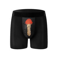 Caleçon Boxer Personnalisé pour Adulte, Motif Lettres Drôles et Amusantes, Taille Mi-Haute, en Coton Tricoté Respirant, Impression Numérique, Été