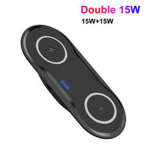Caricatore Wireless 2 in 1 con Doppia Ricarica Rapida 15W, Ingresso QC 3.0 Type-C, Base di Ricarica da Viaggio per <span class=keywords><strong>Apple</strong></span> Airpod, Auricolari e Telefono - Product Image 3