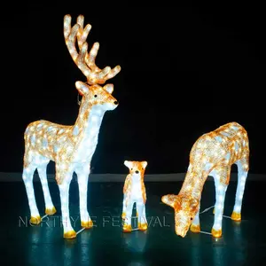 3D christmas reindeer sculpture light decoration christmas tree light outdoor decorative led street light