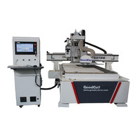 Máquina CNC para Trabajar Madera 1500x3000mm, Fresadora CNC con Enfriamiento por Aire, Sierra de Corte, Motor de Husillo de 6kw/9kw, 380V/220V