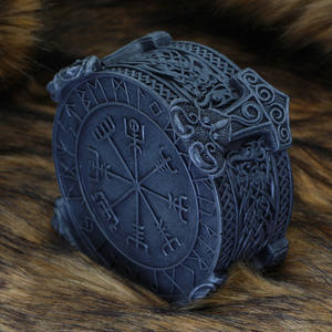 Boîte à bijoux symbole Viking WJB25 Vikinga bague <span class=keywords><strong>nordique</strong></span> décor de stockage en résine Thor <span class=keywords><strong>mythologie</strong></span> Rune boussole breloques Figurine boîte - Product Image 3