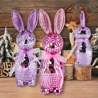 Hot Sell Neu gestaltete Disco Tiers piegel Bunny-Shaped Indoor Dekorative Osterei Möbel für Feiertags feiern