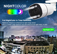 5MP Analog Security Bullet Camera,4-in-1(TVI/CVI/AHD/CVBS),Color-Vu,F1.0 Super Aperture,Full Color,Built-in Mrc,Full Metal,NTSC