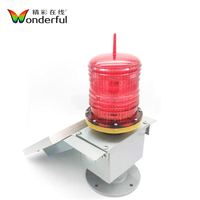 Feu de signalisation d'obstruction aérienne solaire à LED clignotant, angle de faisceau 360°, indice de protection IP65, émission rouge, pour navigation maritime et aérienne AR111