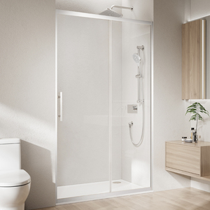 Cabine de douche coulissante élégante 48x72 pouces, verre trempé 1/4 pouce, réversible avec quincaillerie en acier inoxydable - Product Image 4