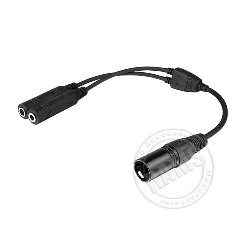 CB-04 aviation headset adapter GA Dual plug headset to Airbus XLR headset Adapter