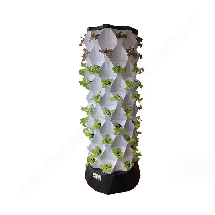 Vườn tháp với đèn cho sự phát triển cây con và hoa hydroponics dọc trồng thủy canh