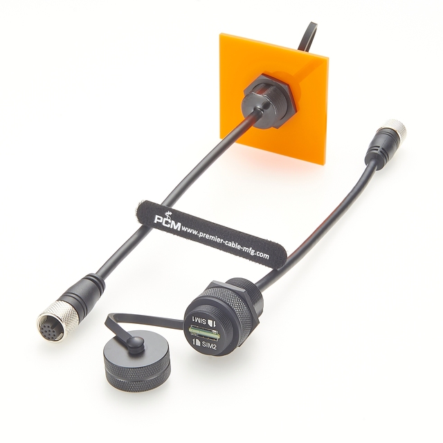 Panel Mount Dual Nano SIM Card Extender Industrial SIM Extension Cable Adapter
