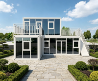 Maison conteneur préfabriquée sur mesure en gros, à assemblage rapide, mobile, double étage, 3-en-1, en kit, avec escalier extérieur