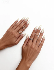 <span class=keywords><strong>Ongles</strong></span> Press-on Faits Main 10 Pièces Personnalisables Amande Moyenne Blanc Laiteux Effet Nacré Chrome <span class=keywords><strong>Hailey</strong></span> <span class=keywords><strong>Bieber</strong></span> <span class=keywords><strong>Ongles</strong></span> Glacés à Presser - Product Image 5