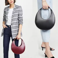 Genuine Leather Handbag For Women New Fashion Ladies Handbag Design Round Handbag Simple Genuine Leather Tote Bag For Women Wholesale