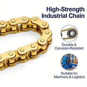 <span class=keywords><strong>Cadena</strong></span> de Motocicleta de Alta Calidad <span class=keywords><strong>428H</strong></span>-O 520-O 520H-O 520 con Anillo en O, Chapada en Oro - Product Image 2