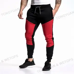 Özelleştirilmiş konik koşu için eşofman altı erkek parça özel pantolon sıska Fit Joggers OEM baskı kendi Logo Patchwork Sweatpants