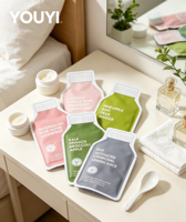 Sachet d'emballage plastique personnalisé anti-odeur à trois soudures latérales, thermosoudé et façonné, avec encoche de déchirement facile pour liquides, boissons et cosmétiques