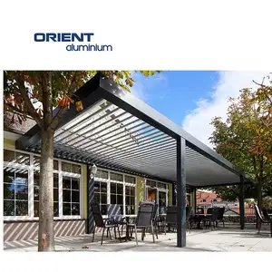 Modern Outdoor Bioclimatic Pergola Personalizado 3x3 3x4 4x4 OEM Fábrica Alumínio Grelha Pergola para Garagens Canopies & Carports