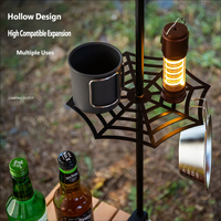 Support de lampe pliable portable en fer avec pince de table et insert de sol, mât de lampe de camping avec sac de rangement