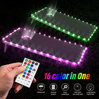 Backyard Beach Outdoor LED Corn Hole Lights Télécommande Sacs Toss Game 16 Couleurs Changeantes Cornhole Set Cornhole Lights