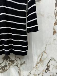 <span class=keywords><strong>Vestido</strong></span> de punto a rayas <span class=keywords><strong>azul</strong></span> <span class=keywords><strong>marino</strong></span> para mujer, ropa informal - Product Image 4
