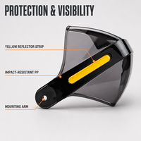 Universal ABS Plastic Front Motorcycle LED Hand Guards Turn Signal Wind Deflector Replacement Handlebar Protector for Street