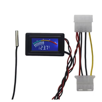 Termometer Digital akuarium, DC 4-25V layar tampilan LCD pengukur suhu air mobil NTC 10K Probe logam untuk akuarium