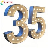 Letras y Números Luminosos LED Gigantes Personalizados, Letreros Metálicos para Bodas y Automóviles, 4 Pies, Diversas Aplicaciones