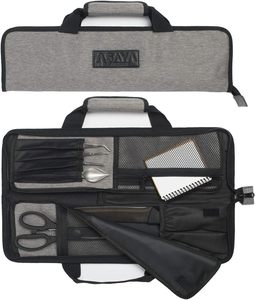 Échantillon gratuit sac de rangement professionnel pour couverts couteau culinaire couteau de chef sac enroulable avec 8 fentes et poche en filet - Product Image 3