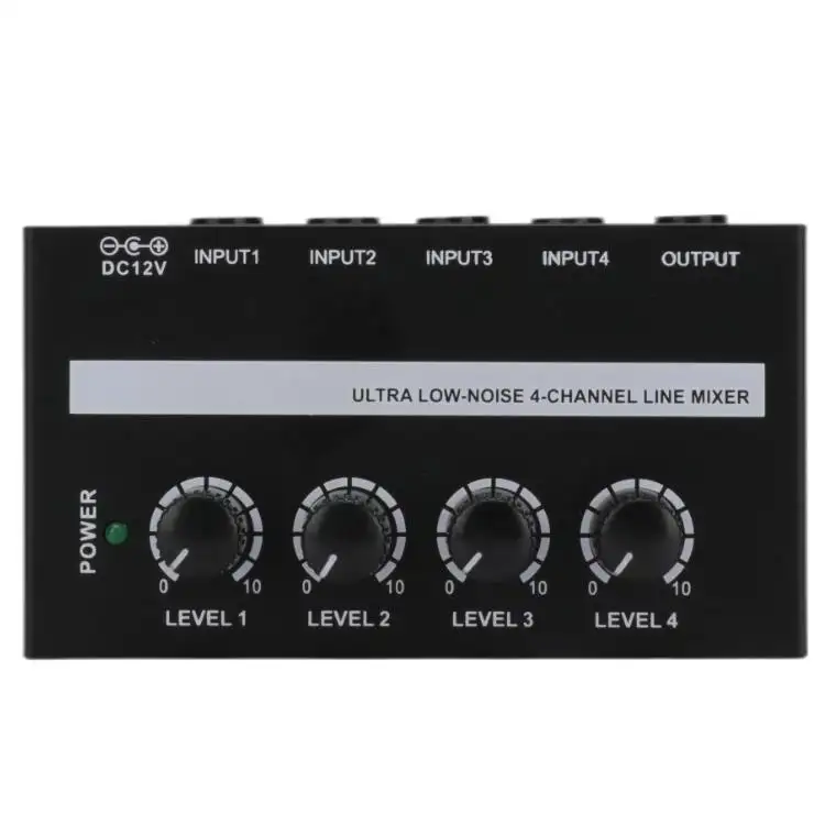 MX400 ultra-kompakter 4-Wege-Mini-Audio-Stereo-Mixer-Verstärker mit US/EU-Steuerung 4-Kanal-Leiste-Mixer