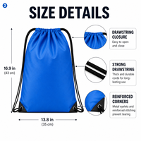 Sac à dos pliable en polyester imperméable avec cordon de serrage, vente en gros, logo personnalisé, léger, pour la gym, le sport, l'école, promotionnel