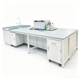 Mesa de Trabajo de Acero y Madera Popular para Laboratorio, Serie <span class=keywords><strong>Secret</strong></span> Test, para Mobiliario de Laboratorio de Hospitales y Escuelas - Product Image 4