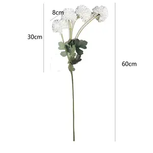 Chrysanthème artificiel en pompon à 4 têtes, économique et en gros, pour décoration <span class=keywords><strong>de</strong></span> mariage, Noël ou remise <span class=keywords><strong>de</strong></span> diplôme, fleur <span class=keywords><strong>de</strong></span> mariage - Product Image 5