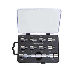 BETA - 030750410 Set with a universal <b>wrench</b> with interchangeable head and 10 bits for tightening wheel <b>spokes</b> - Product Image 1