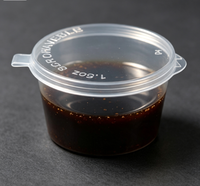 Gobelet à condiments jetable transparent en PP de 25 ml à 200 ml avec couvercle, petit récipient à sauce, boîte d'emballage à emporter, directement de l'usine