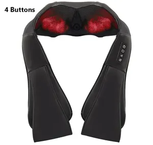 Masseur vibrant 4 touches pour le cou, les épaules, la taille et le corps entier, idéal pour la maison et les véhicules, en forme de châle ou de chaise – Vente en gros - Product Image 3