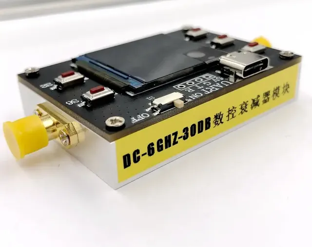 DYKB DC-6GHZ 30DB Digital Attenuator Programmable Attenuator Step 0.25DB LCD Display for RF Ham Radio Amplifier