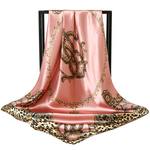 New Fashion Women's Large 90*90cm High <strong>Quality</strong> Square <strong>Silk</strong> <strong>Scarf</strong> <strong>Long</strong> Style Shawl Decorative Bows Spring Style Square <strong>Scarf</strong>