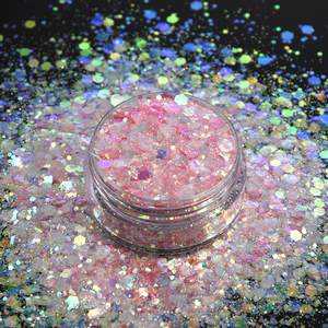 Paillettes épaisses, rose scintillantes pour le visage, artisanat des ongles, grosse opale - Product Image 2