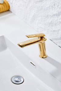 Một mảnh Brass Chrome Basin Mixer vòi duy nhất xử lý nóng/lạnh Cartridge gốm boong gắn thiết kế tiện dụng cho hiện đại - Product Image 4
