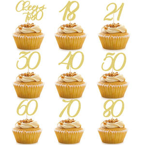 18th venta al por mayor 20th 30th 40th 50th 60th 70th 80th Wedding Anniversary cake toppers para fiesta <span class=keywords><strong>de</strong></span> cumpleaños - Product Image 1