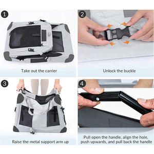 โรงงาน ODM ราคาขายส่ง เต็นท์สัตว์เลี้ยงสำหรับพกพา แบบพับได้ พกพาสะดวก ขนาดใหญ่ ระบายอากาศได้ดี ทำจากผ้า Oxford สำหรับสุนัขและแมว - Product Image 4