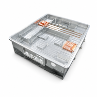 Casing Heatsink Aluminium CNC Kustom dengan Pipa Panas Tembaga Terintegrasi untuk Inverter Daya Telekomunikasi