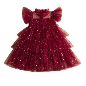 Vente directe d'usine Nouvelle robe d'été unie pour filles <span class=keywords><strong>Jupe</strong></span> de fée <span class=keywords><strong>Jupe</strong></span> en tulle à paillettes étoiles <span class=keywords><strong>Jupe</strong></span> tutu pour enfants Robe de princesse - Product Image 1